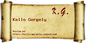 Kello Gergely névjegykártya